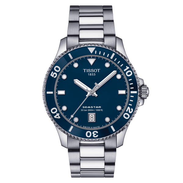 Montre Homme Tissot Seastar bleu bracelet acier - Réf. T1204101104100