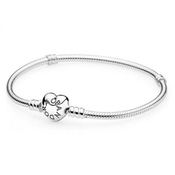 Bracelet Pandora en argent avec fermoir en forme de cur 23 cm