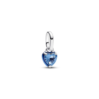 Pendentif Pandora coeur avec cristal et émail bleu