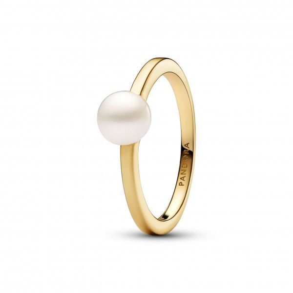Bague Pandora perle de culture et oxydes de zirconium T 54