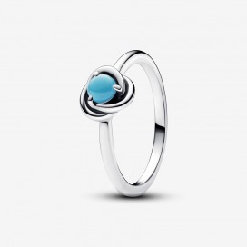 Bague Pandora cristal bleu capri T 54