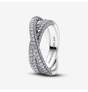 Bague Pandora anneau double croisé T 52