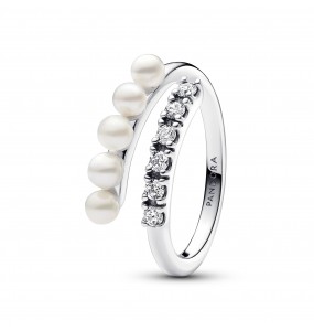 Bague Pandora ouverte  perles de culture traitées - T 54