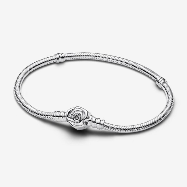 Bracelet Pandora maille serpent fermoir rose 17 cm