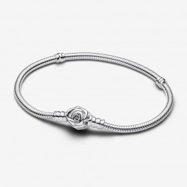 Bracelet Pandora maille serpent fermoir rose 18 cm