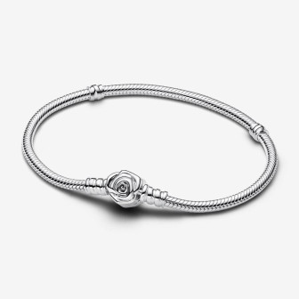 Bracelet Pandora maille serpent fermoir rose 18 cm