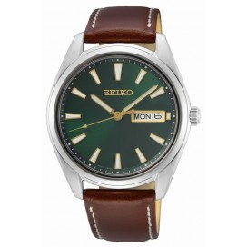 Montre Homme SEIKO Classique Vert Marron Cuir - SUR449P1