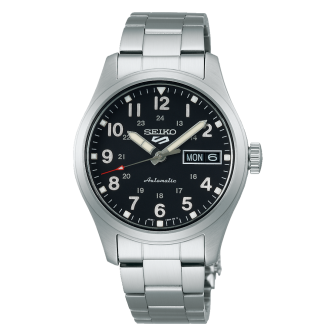 Montre Homme SEIKO 5 Sports Automatique Noir Acier Gris - SRPJ81K1