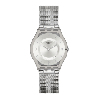 Montre Mixte Swatch Metal Knit Full Argentée - SS08M100M