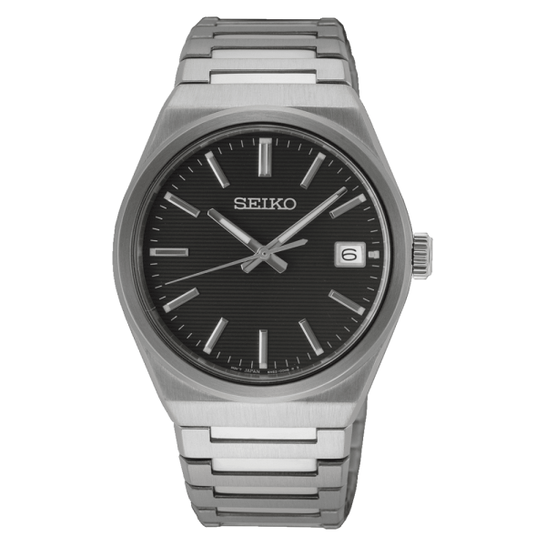Montre Homme SEIKO Classique Quartz Noir Acier Gris - SUR557P1