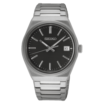 Montre Homme SEIKO Classique Quartz Noir Acier Gris - SUR557P1