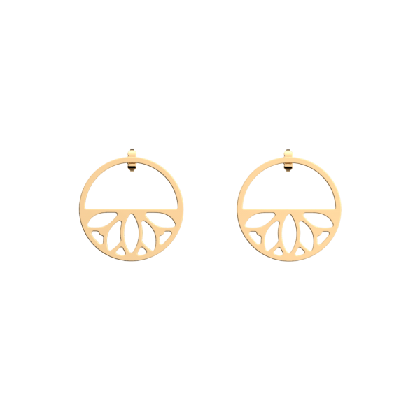 Les Georgettes Boucles d'oreilles Lotus, Collection Les Essentielles - Taille 30 mm