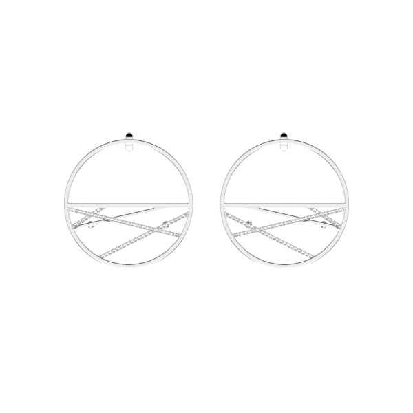 Les Georgettes Boucles d'oreilles Liens, Collection Les Précieuses - Taille 43 mm