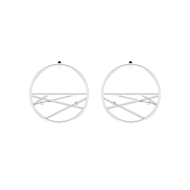 Les Georgettes Boucles d'oreilles Liens, Collection Les Précieuses - Taille 43 mm - Référence 70326361608000