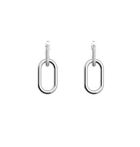 Les Georgettes Boucles d'oreilles Collier chaîne, Collection Les Précieuses - Taille 25 mm - Référence 70426061608000