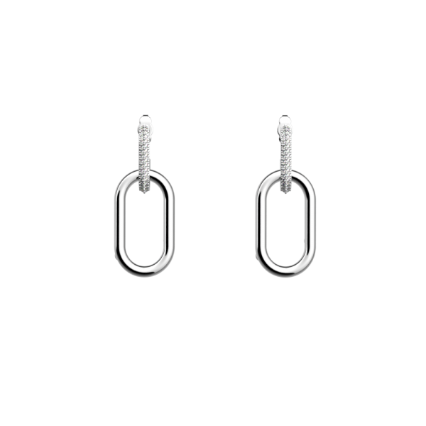 Les Georgettes Boucles d'oreilles Collier chaîne, Collection Les Précieuses - Taille 25 mm