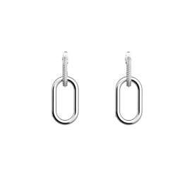 Les Georgettes Boucles d'oreilles Collier chaîne, Collection Les Précieuses - Taille 25 mm - Référence 70426061608000