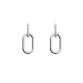 Les Georgettes Boucles d'oreilles Collier chaîne, Collection Les Précieuses - Taille 25 mm - Référence 70426061608000