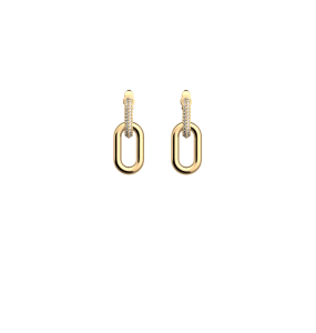 Les Georgettes Boucles d'oreilles Collier chaîne, Collection Les Précieuses - Taille 16 mm - Référence 70426051908000