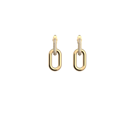 Les Georgettes Boucles d'oreilles Collier chaîne, Collection Les Précieuses - Taille 16 mm - Référence 70426051908000