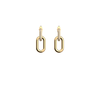 Les Georgettes Boucles d'oreilles Collier chaîne, Collection Les Précieuses - Taille 16 mm - Référence 70426051908000