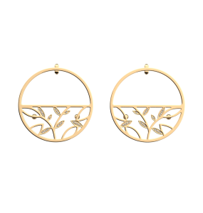 Les Georgettes Boucles d'oreilles Arbre De Vie, Collection Les Précieuses - Taille 43 mm - Référence 70377801908000