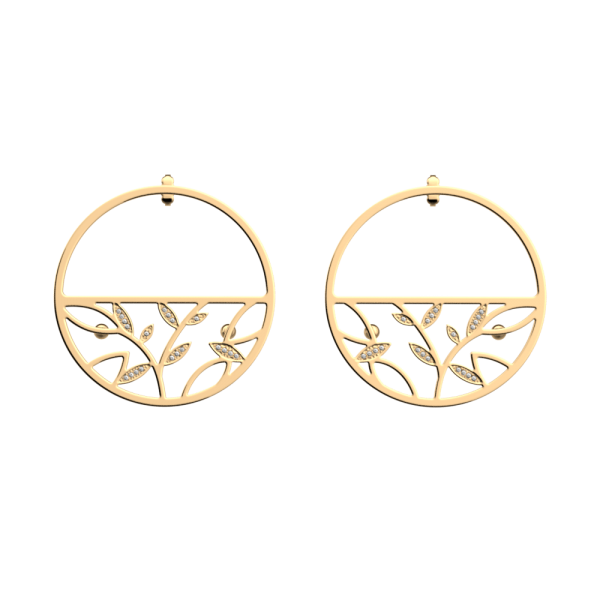 Les Georgettes Boucles d'oreilles Arbre De Vie, Collection Les Précieuses - Taille 43 mm