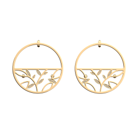Les Georgettes Boucles d'oreilles Arbre De Vie, Collection Les Précieuses - Taille 43 mm - Référence 70377801908000