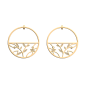 Les Georgettes Boucles d'oreilles Arbre De Vie, Collection Les Précieuses - Taille 43 mm