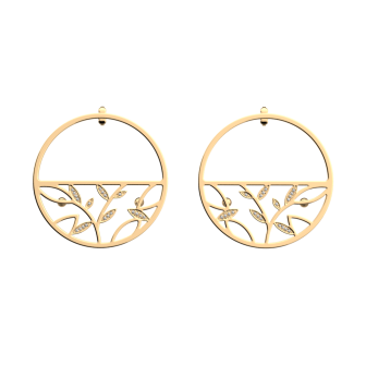 Les Georgettes Boucles d'oreilles Arbre De Vie, Collection Les Précieuses - Taille 43 mm - Référence 70377801908000