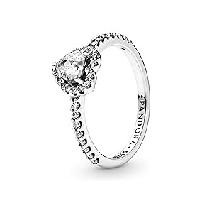 Bague Pandora Coeur en oxydes de zirconium T 56