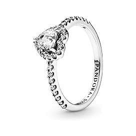 Bague Pandora Coeur en oxydes de zirconium T 56