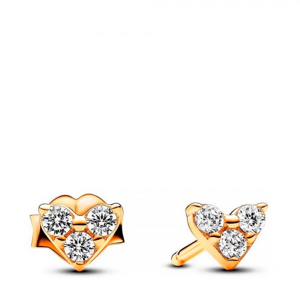 Boucle doreilles Pandora en forme de coeurs