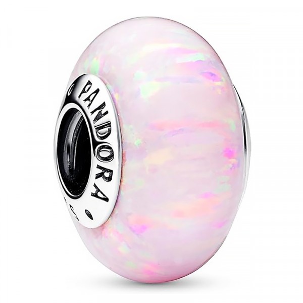 Charm Pandora opale rose de synthèse