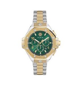 Montre Homme PHILIPP PLEIN Chrono Royal Vert Or Jaune - PWPRA0324