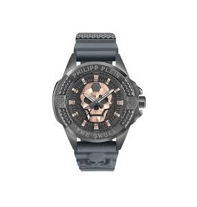 Montre Homme PHILIPP PLEIN The Skull 44mm Gris Silicone - PWAAA2324