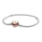 Pandora Bijou Argent - Bracelet Coeur et Maille Serpent Moments - 17cm