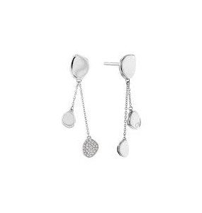 Boucles d'oreilles Calvin Klein, collection Sculptural Enchant, bijou acier référence 35000211