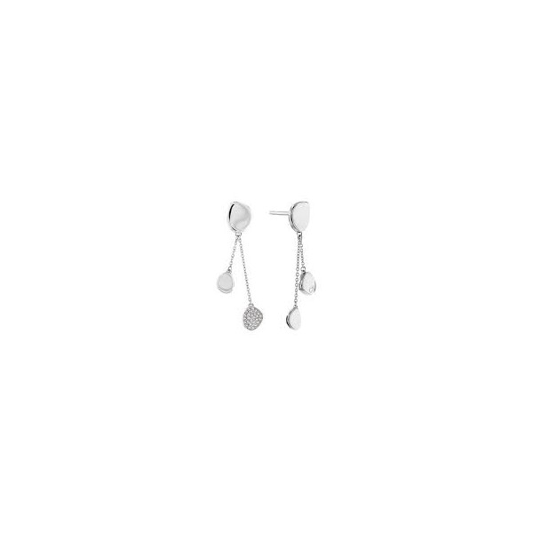 Boucles d'oreilles Calvin Klein, collection Sculptural Enchant, bijou acier référence 35000211