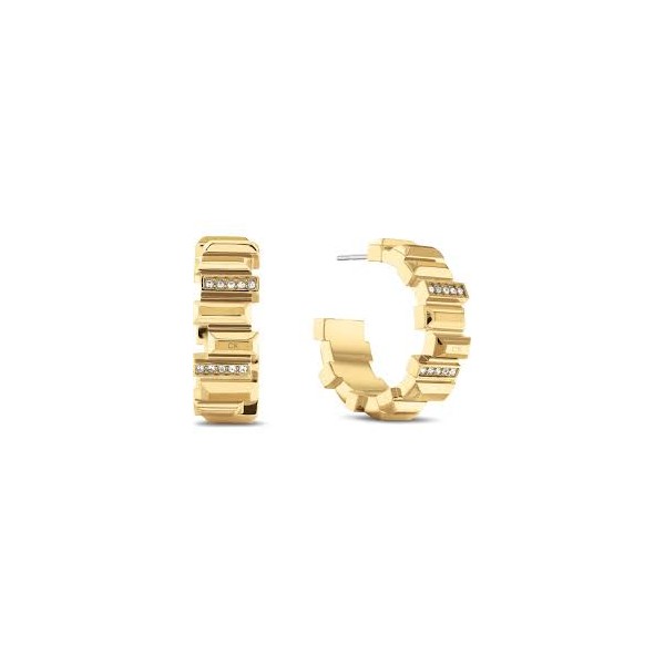 Boucles d'oreilles Calvin Klein, collection Sculptural Luster, bijou acier référence 35000238