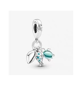 Charm Pendant Triple  Poisson, Tortue de Mer et Conque