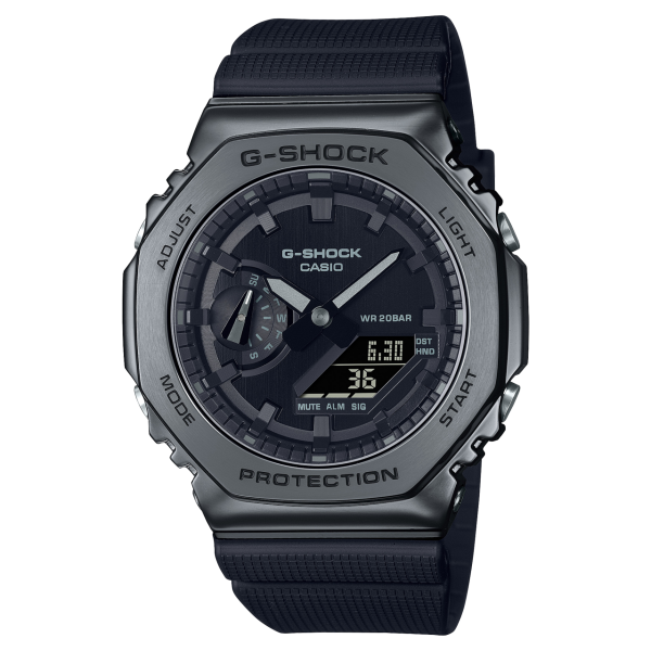 Casio - Montre Mixte G-Shock Black Edition noir acier et bracelet résine - Ref GM-2100BB-1AER