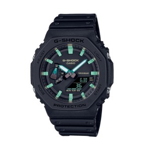 Casio - Montre G-Shock Capsule Teal & Brown noir carbone - Ref GA-2100RC-1AER