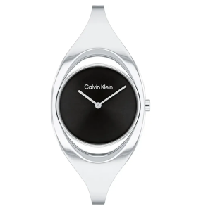 Calvin Klein - Montre Sculptural noir acier argenté - Ref 25200392