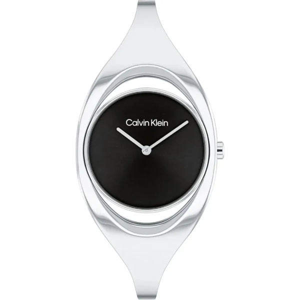 Calvin Klein - Montre Sculptural noir acier argenté - Ref 25200392