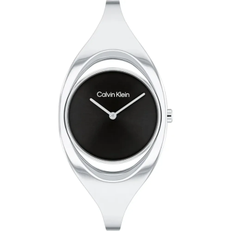 Calvin Klein - Montre Sculptural noir acier argenté - Ref 25200392