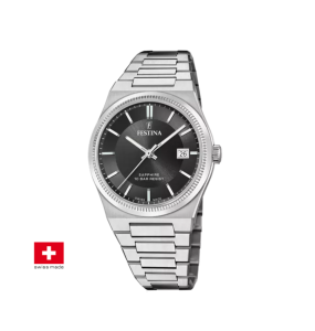 Festina - Montre Swiss Made noir acier gris - Ref F20034/4