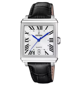 Festina - Montre Classics blanc et bracelet cuir noir - Ref F20681/1