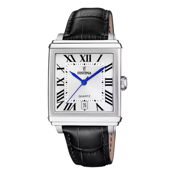 Festina - Montre Classics blanc et bracelet cuir noir - Ref F20681/1