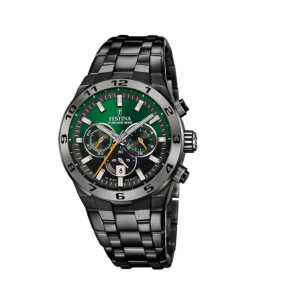 Festina - Montre Chrono Bike noir vert acier PVD - Ref F20673/2